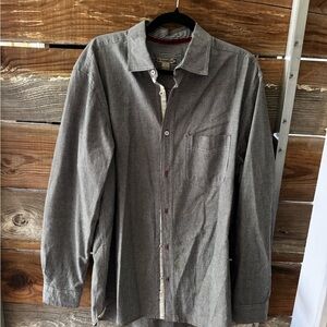 Gray Button-Up Shirt with Subtle Texture